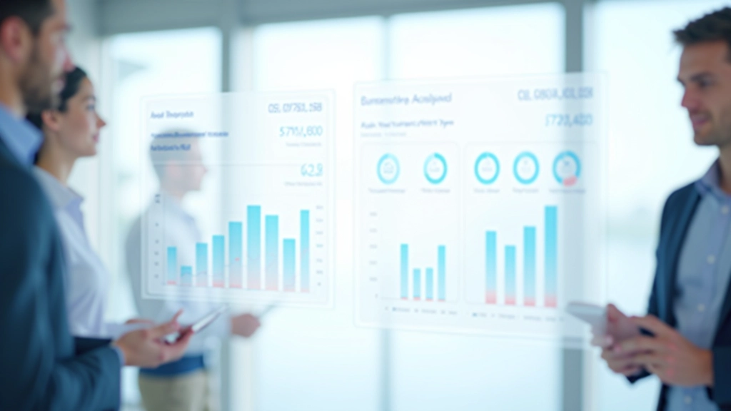 Tableau de bord montrant les volumes de transactions immobilières avec chiffres et graphiques en barres